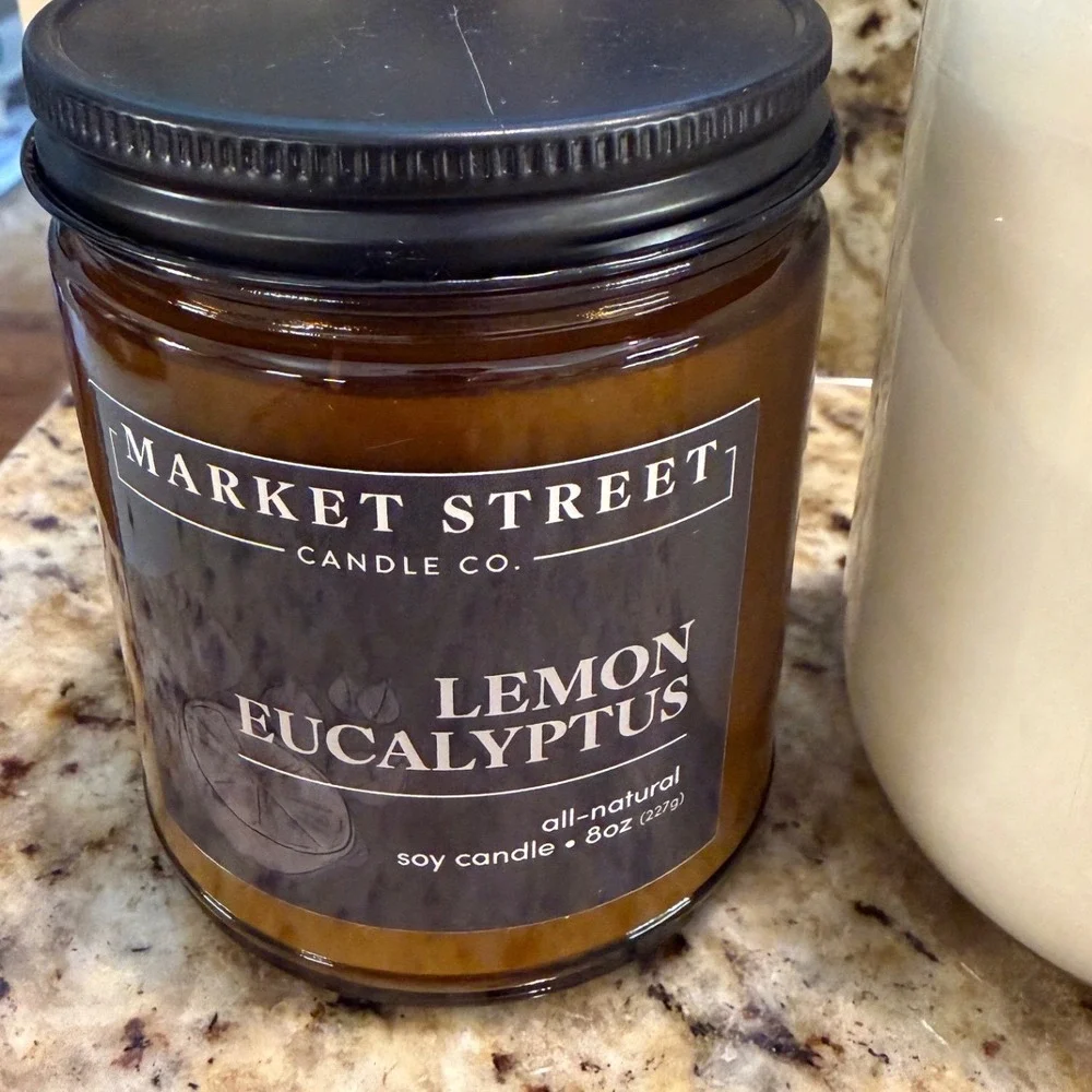 Market Street Candle Lemon Eucalyptus Home Fragrance Set Size 4pc Soy USA NEW‎